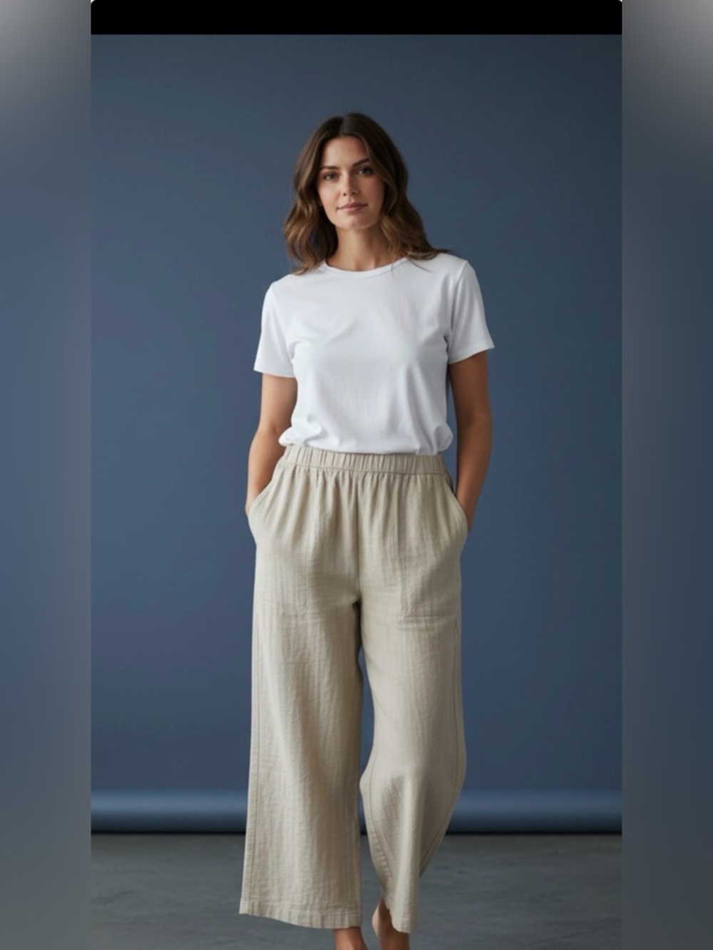GAP Casual Beige Wide-Leg Pants 💯 COTTON